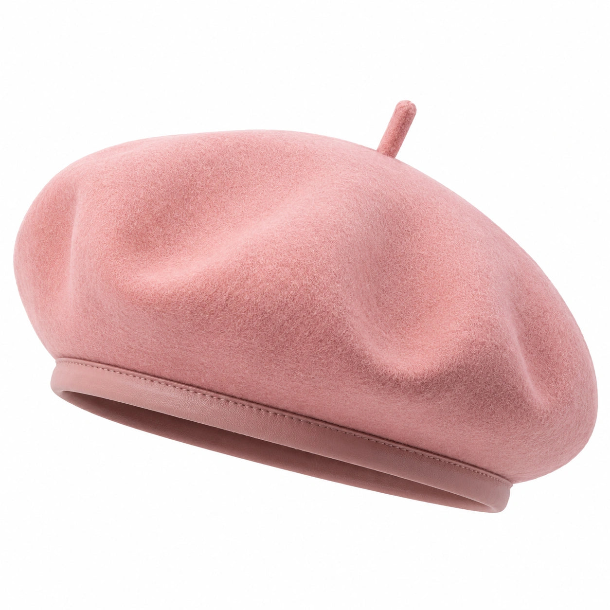 Basco da donna taglia unica in tessuto effetto feltro rosa - stile classico