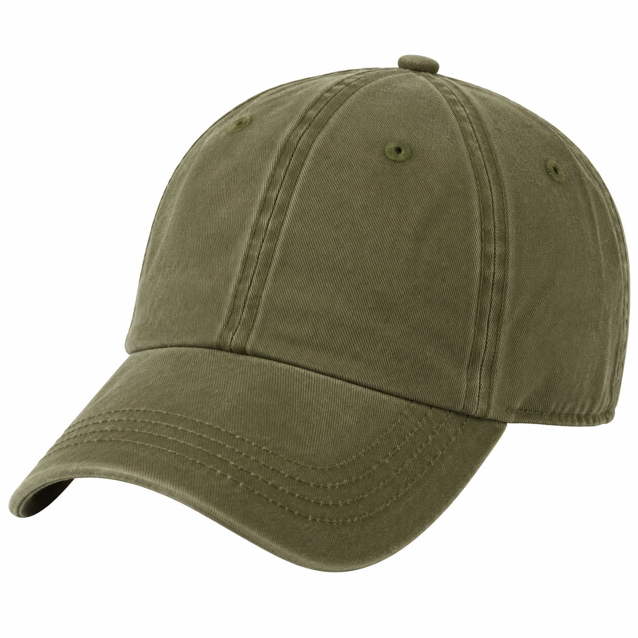 Cappellino da baseball taglia unica in cotone verde oliva - visiera curva stile casual