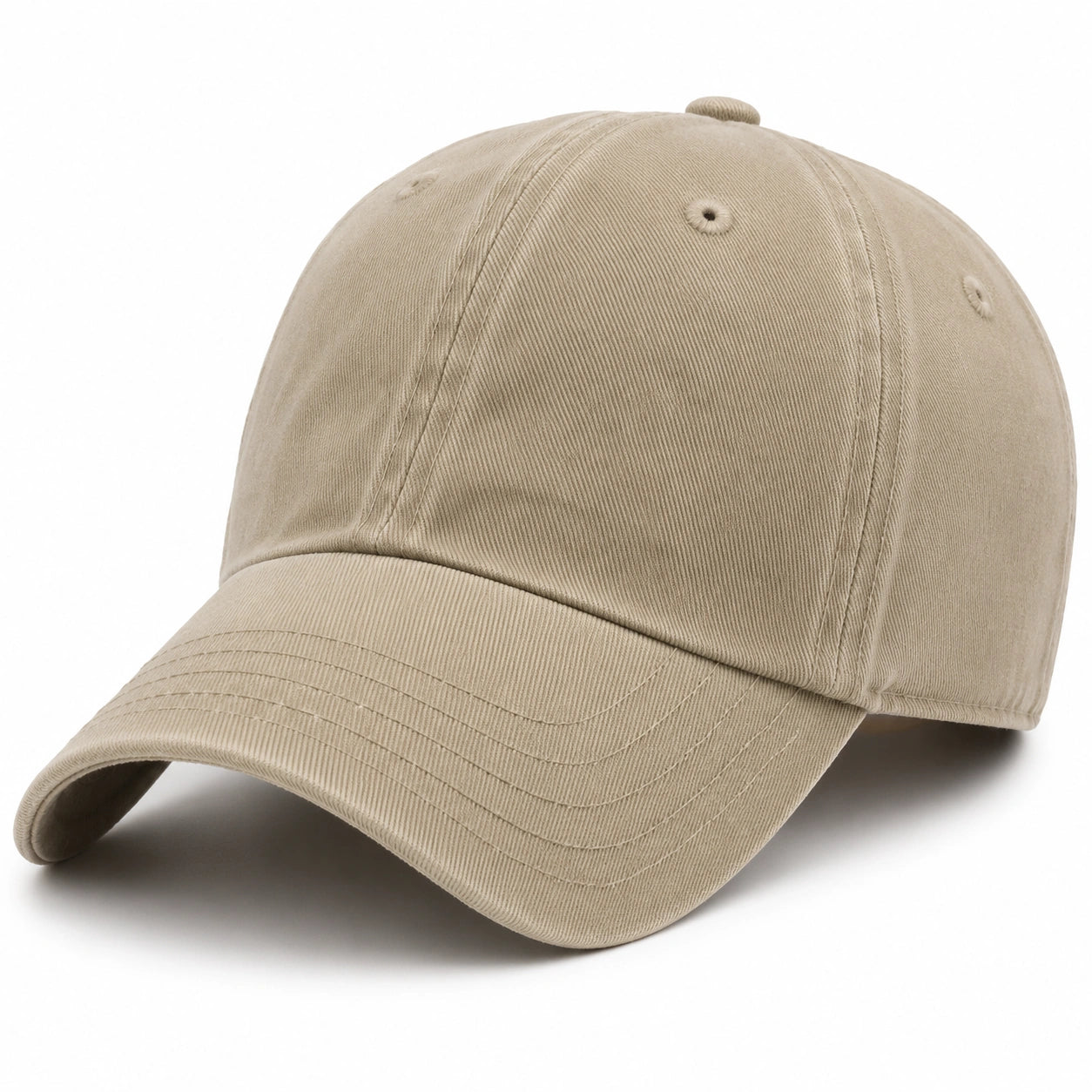 Cappellino da baseball taglia unica in twill beige con visiera curva stile casual