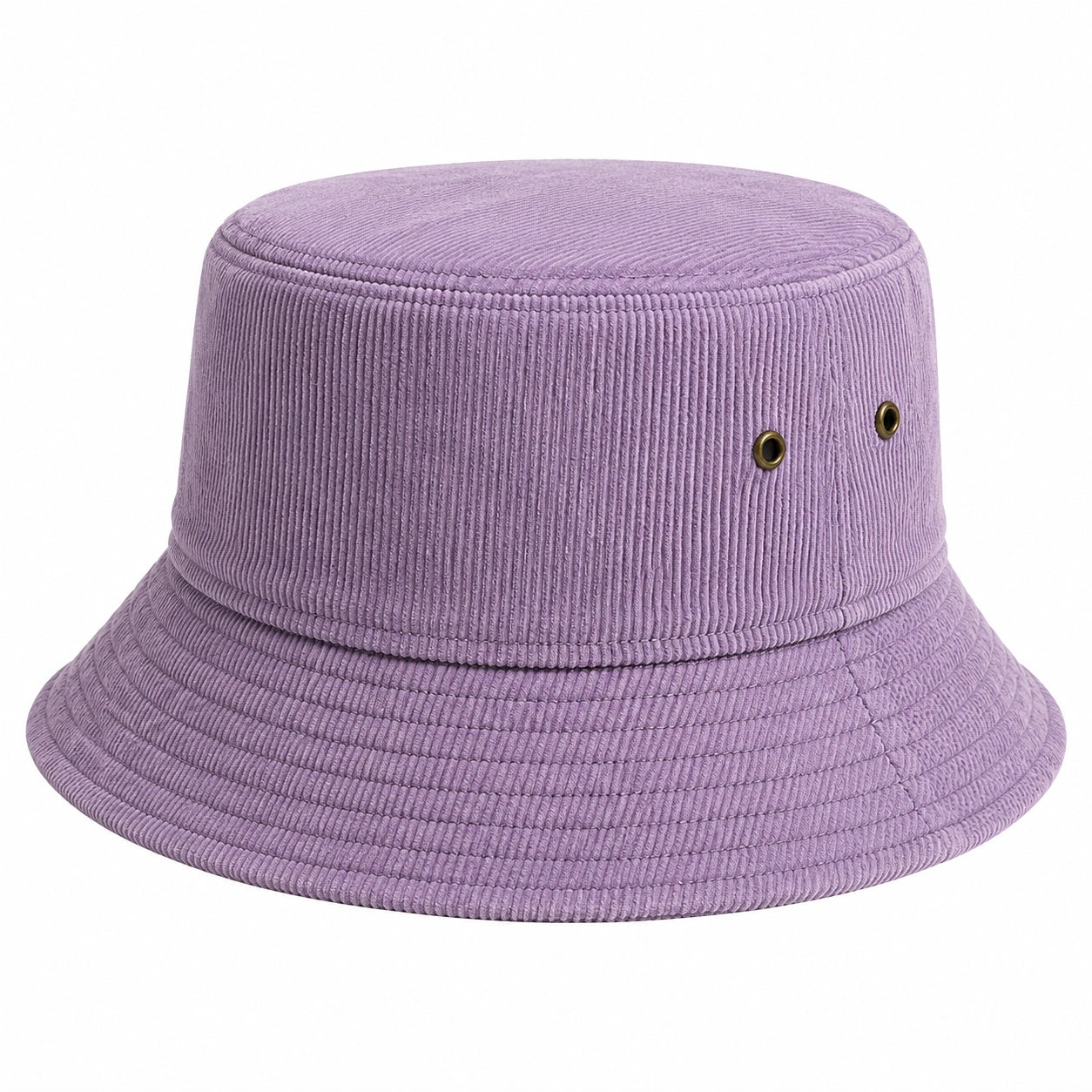 Cappello pescatore taglia unica in tessuto a coste lilla con occhielli stile casual