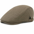 Coppola unisex taglia unica in tessuto marrone con fibbia regolabile stile classico