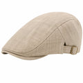 Coppola taglia unica in tessuto beige regolabile stile classico