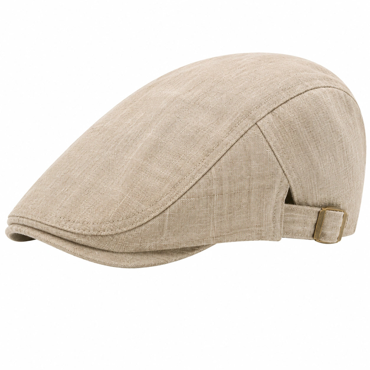 Coppola taglia unica in tessuto beige regolabile stile classico