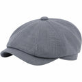 Coppola unisex taglia unica in tessuto grigio con visiera stile classico
