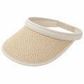 Visiera parasole a taglia unica in paglia intrecciata beige con fascia elastica